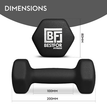 Bestfor 3kg Hex Neoprene Dumbbell Set (Pair)