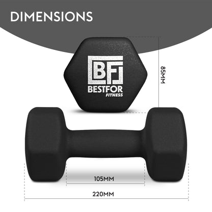 Bestfor 4kg Hex Neoprene Dumbbell Set (Pair)