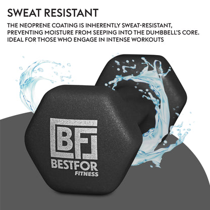 Bestfor 4kg Hex Neoprene Dumbbell Set (Pair)