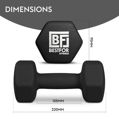 Bestfor 5kg Hex Neoprene Dumbbell Set (Pair)