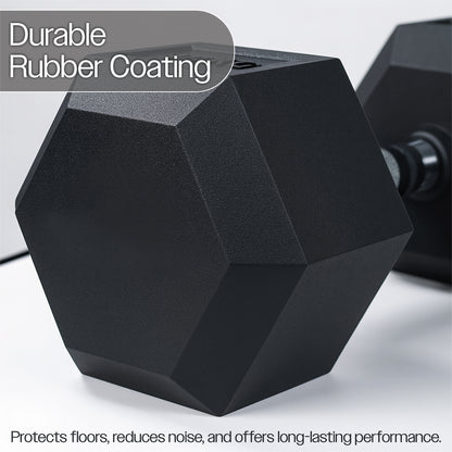 Hex Dumbbell Set (2.5kg–25kg) – Anti-Roll Rubber Coated Home Gym Weights