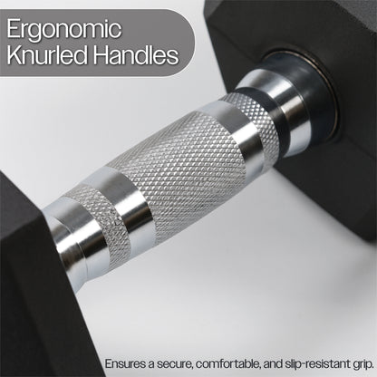 Hex Dumbbell Set (2.5kg–25kg) – Anti-Roll Rubber Coated Home Gym Weights