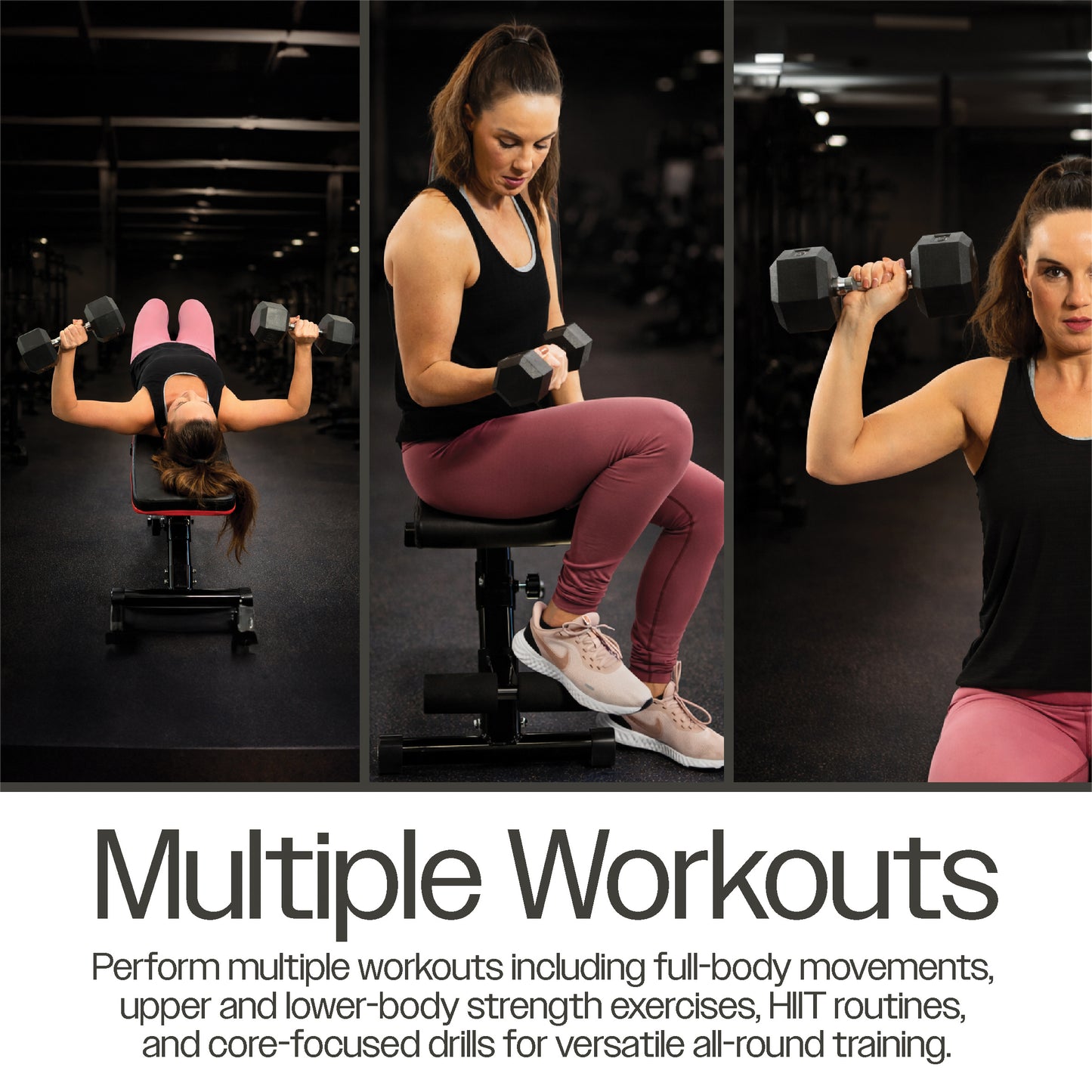 Hex Dumbbell Set (2.5kg–25kg) – Anti-Roll Rubber Coated Home Gym Weights