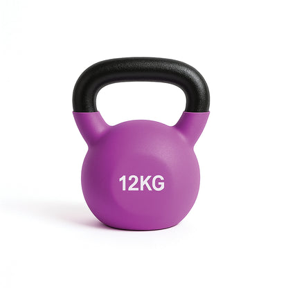 Neoprene Kettlebell 12kg – Durable Cast Iron Weight for Home Gym, Strength Training & Full Body Workouts