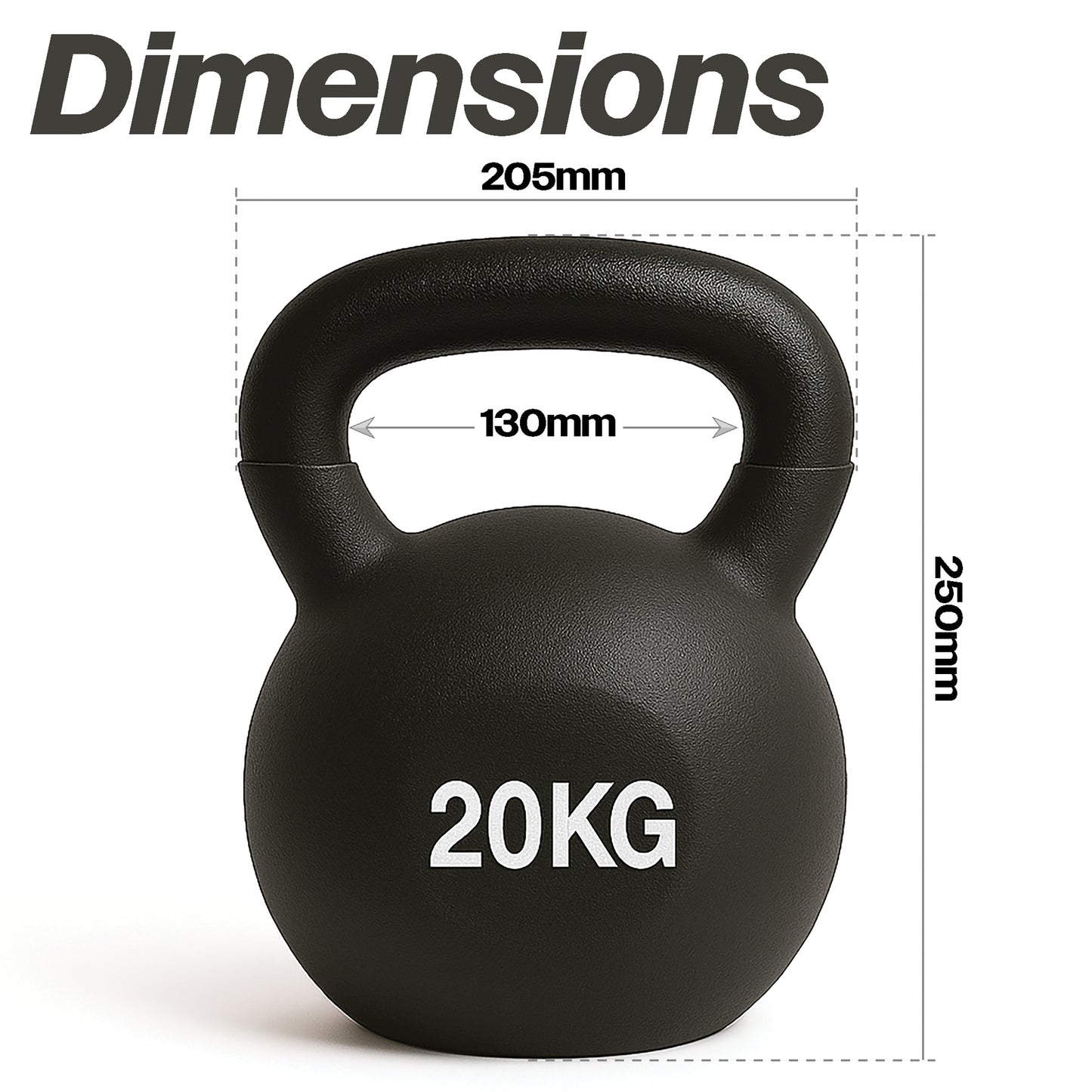Neoprene Kettlebell 20kg – Heavy‑Duty Cast Iron Weight for Home Gym Strength & Conditioning
