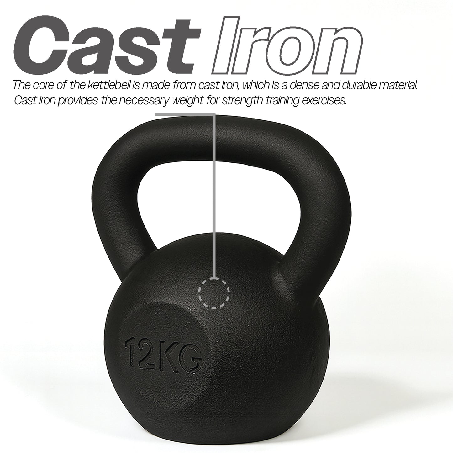 Cast Iron Kettlebell - 12kgs