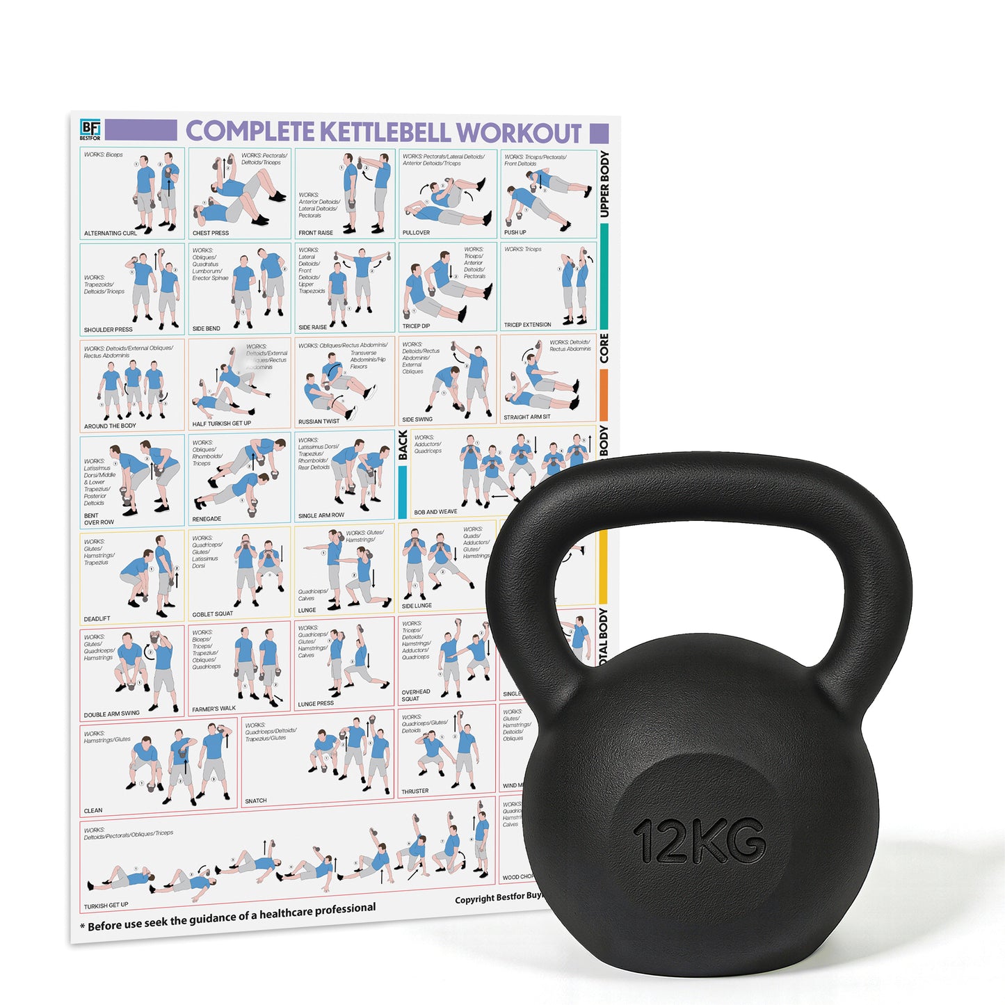 Cast Iron Kettlebell - 12kgs