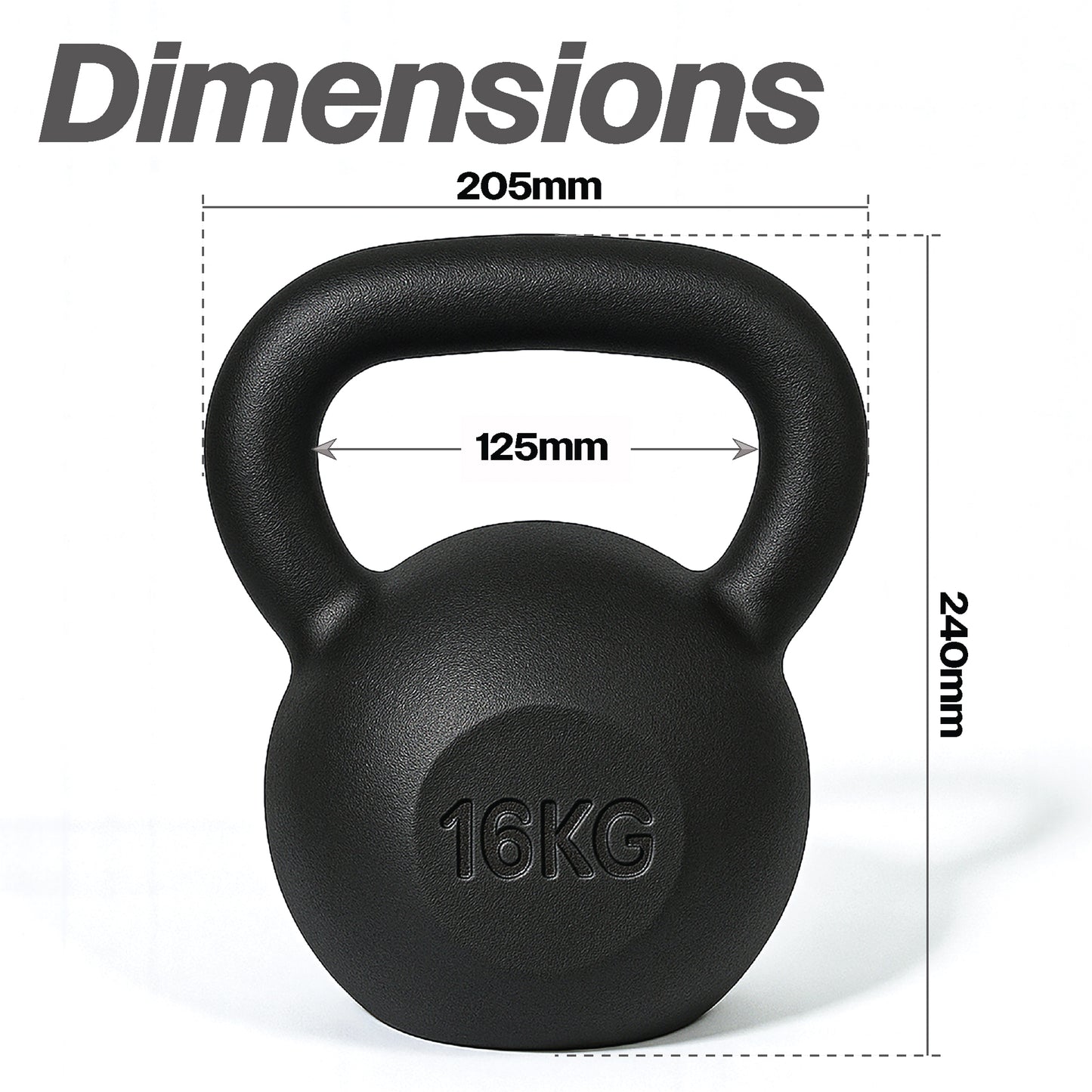 Cast Iron Kettlebell - 16kgs