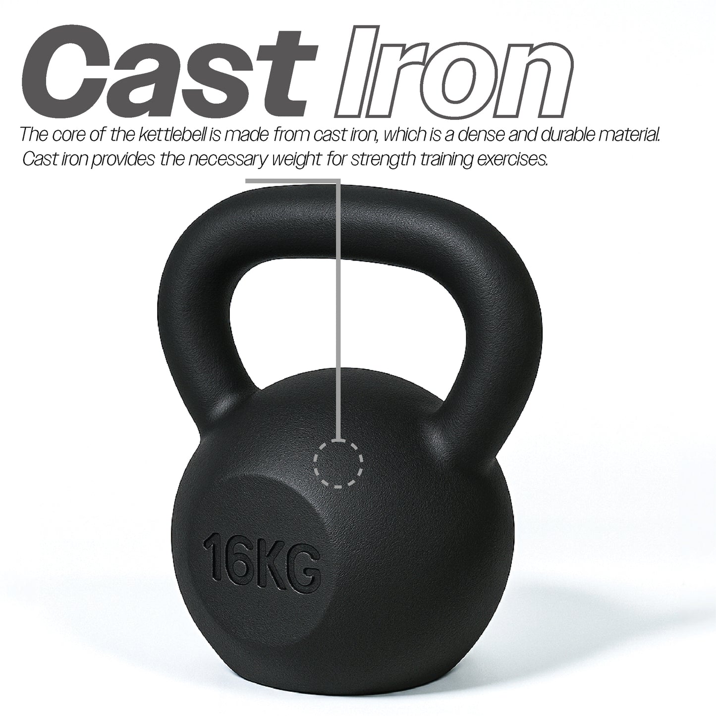 Cast Iron Kettlebell - 16kgs
