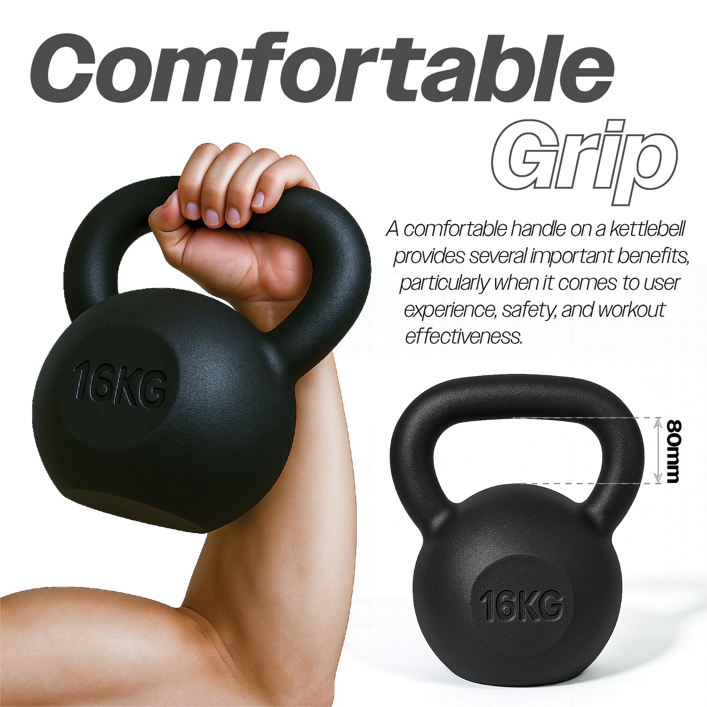 Bestfor 20kg Cast Iron Kettlebell – Heavy Duty Strength Training Weight