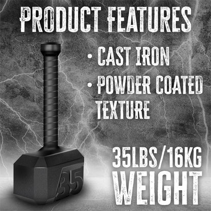 Bestfor Cast Iron Kettlebell – Hammer Strength Training Weight for Home Gym (15lb–70lb)