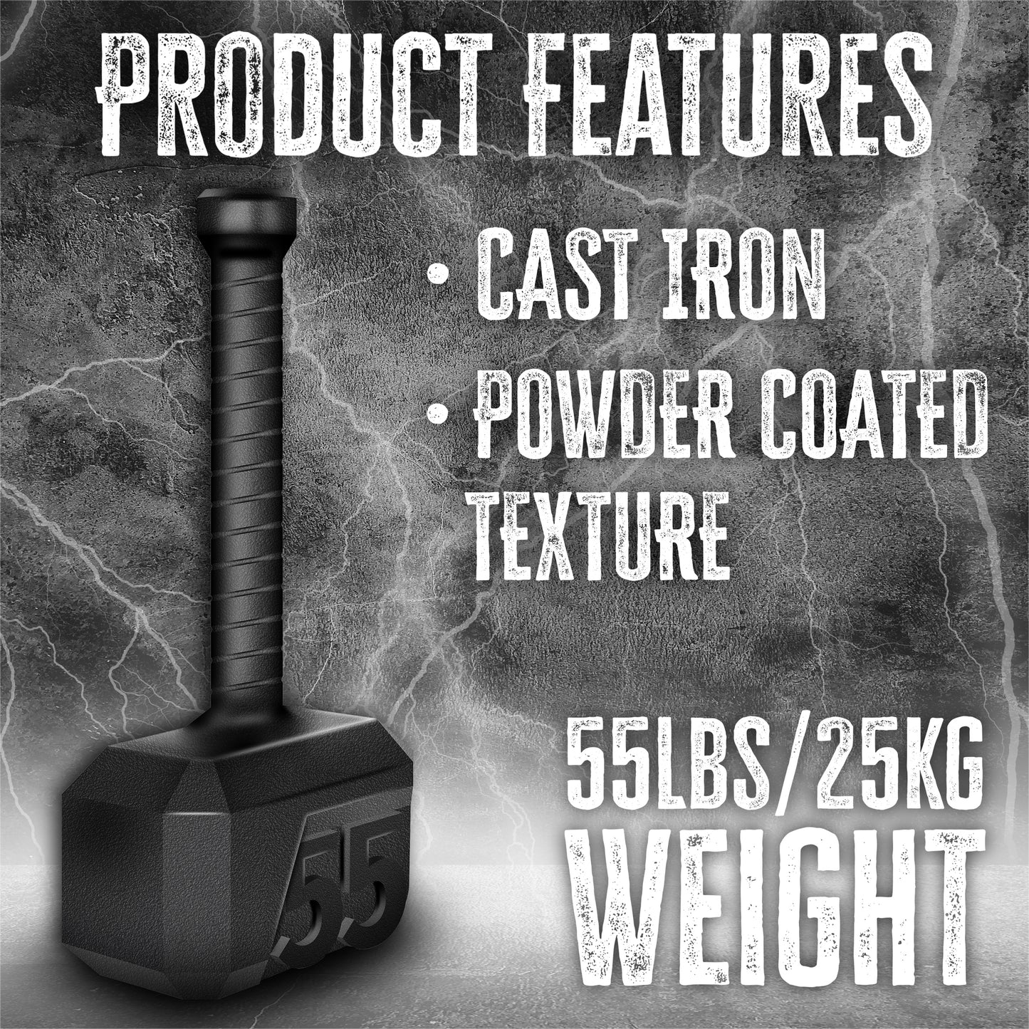Bestfor Cast Iron Kettlebell – Hammer Strength Training Weight for Home Gym (15lb–70lb)