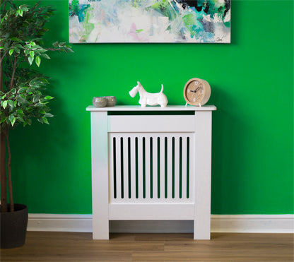 MDF Radiator Cover Vertical Vents, Small - White