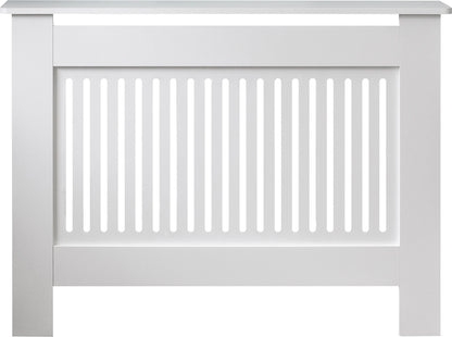 MDF Radiator Cover Vertical Vents, Medium - White