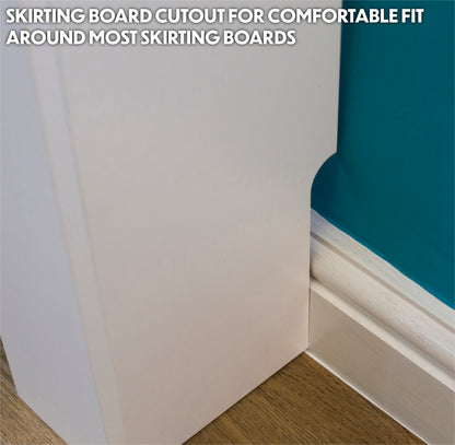 MDF Radiator Cover Vertical Vents, Large - White
