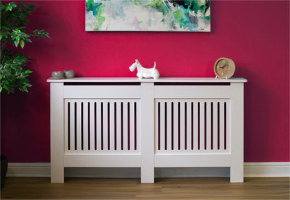 MDF Radiator Cover Vertical Vents, Large - White