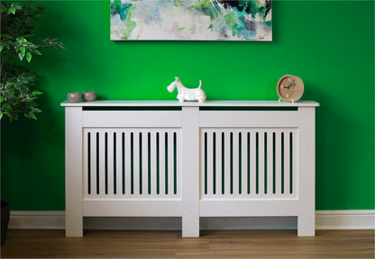 MDF Radiator Cover Vertical Vents, Large - White