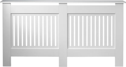 MDF Radiator Cover Vertical Vents, Large - White