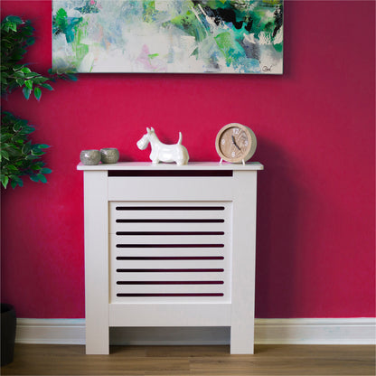 MDF Radiator Cover Horizontal Vents, Small - White