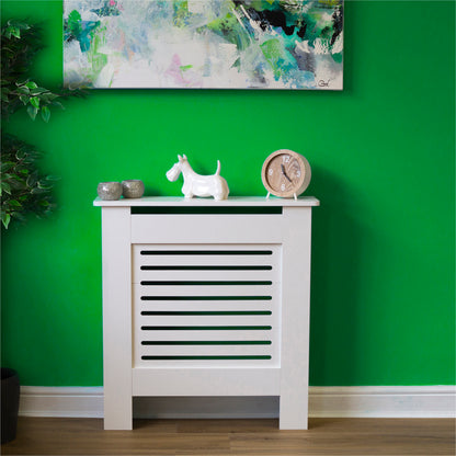 MDF Radiator Cover Horizontal Vents, Small - White