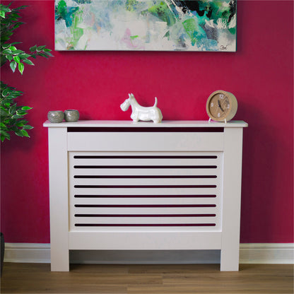 MDF Radiator Cover Horizontal Vents, Medium - White