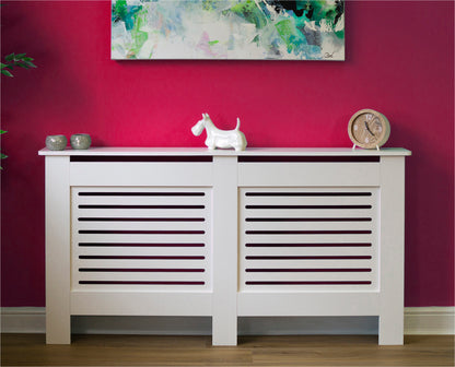 MDF Radiator Cover Horizontal Vents, Large - White