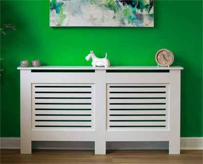 MDF Radiator Cover Horizontal Vents, Large - White