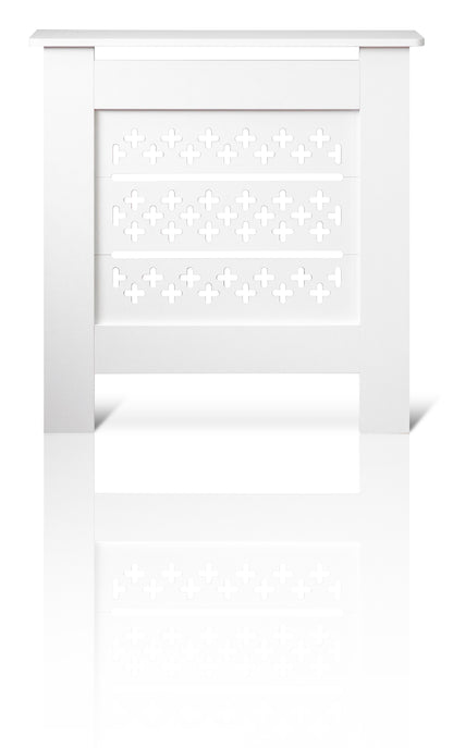 MDF Radiator Cover Cross Vents, Small - White