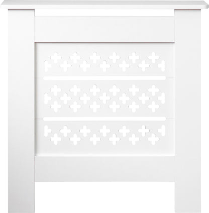 MDF Radiator Cover Cross Vents, Small - White