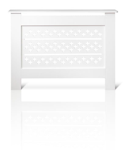 MDF Radiator Cover Cross Vents, Medium - White
