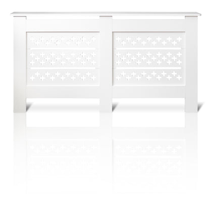 MDF Radiator Cover Cross Vents, Large - White