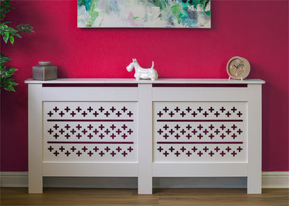MDF Radiator Cover Cross Vents, X.Large - White