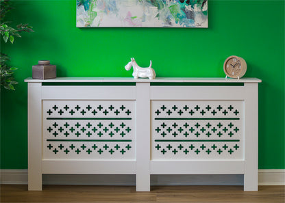 MDF Radiator Cover Cross Vents, X.Large - White
