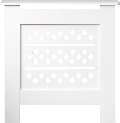 MDF Radiator Cover Rhombic Vents, Small - White