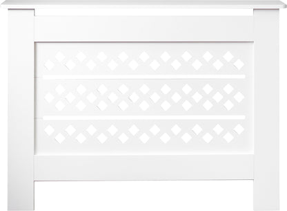 MDF Radiator Cover Rhombic Vents, Medium - White
