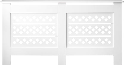 MDF Radiator Cover Rhombic Vents, Large - White