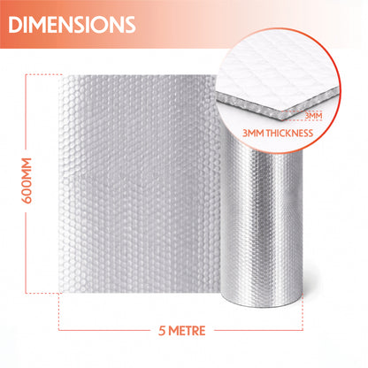 Radiator Reflector Foil 5m x 60cm – Heat Reflective Insulation Roll for Radiators