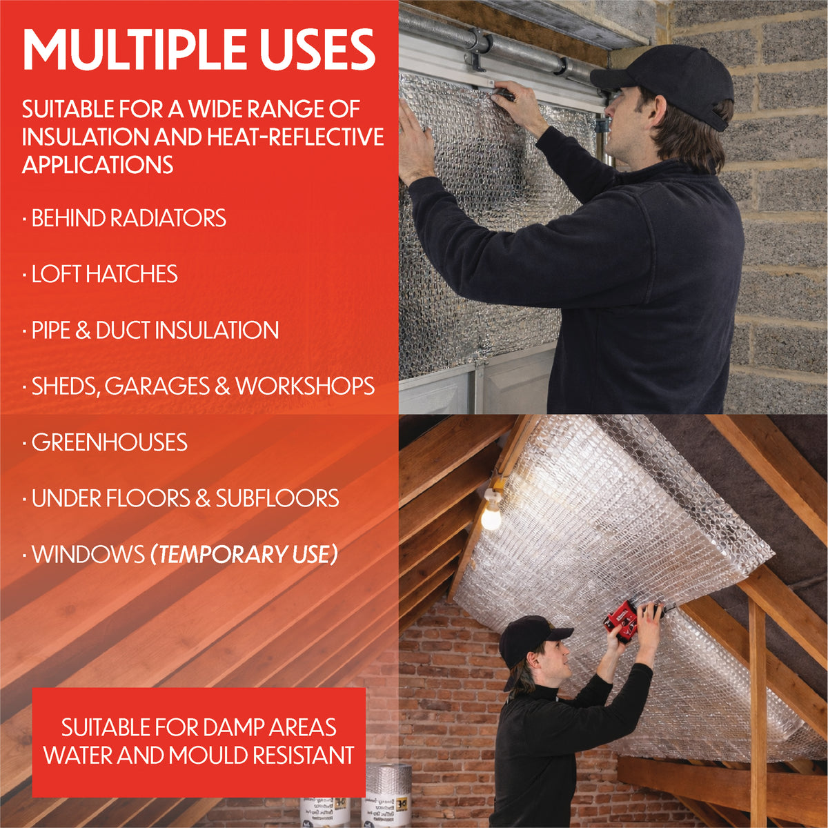 Radiator Reflector Foil 5m x 60cm – Heat Reflective Insulation Roll for Radiators