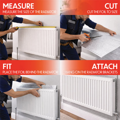 Radiator Reflector Foil 5m x 60cm – Heat Reflective Insulation Roll for Radiators