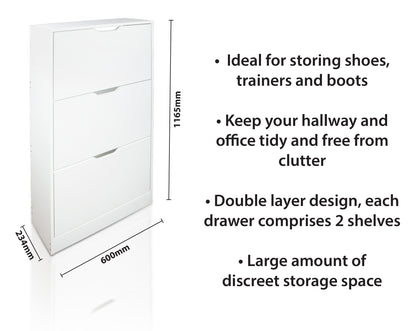 3 Drawer Shoe Storage Rack