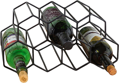 Metal 7 Bottle Honeycomb Wine Rack