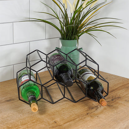 Metal 7 Bottle Honeycomb Wine Rack