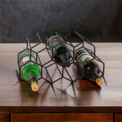 Metal 7 Bottle Honeycomb Wine Rack