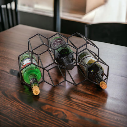 Metal 7 Bottle Honeycomb Wine Rack