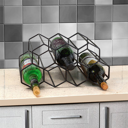 Metal 7 Bottle Honeycomb Wine Rack
