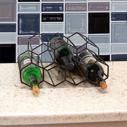 Metal 7 Bottle Honeycomb Wine Rack