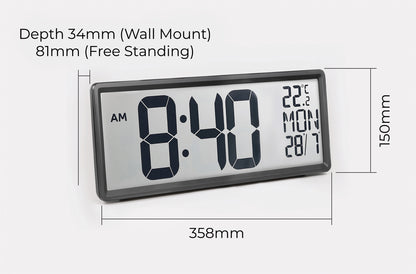 Large Digit Alarm Clock (Black)