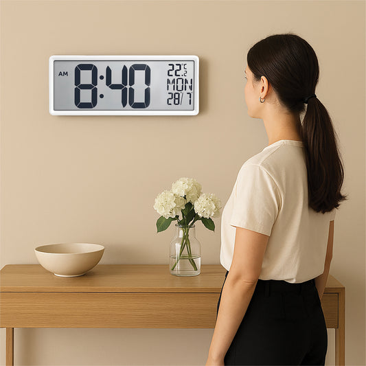 Large Digit Alarm Clock (White)