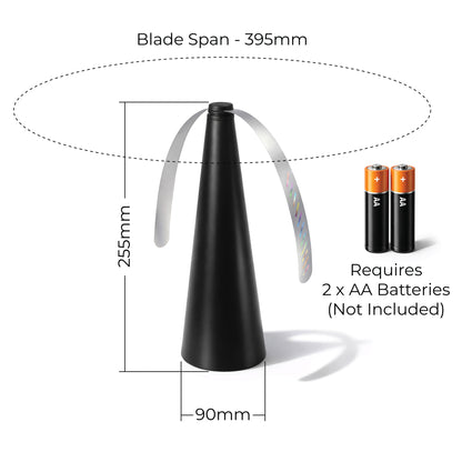 Fly Repellent Table Fans Set of 2 | Battery Powered Fly Deterrent for BBQs & Outdoor Dining