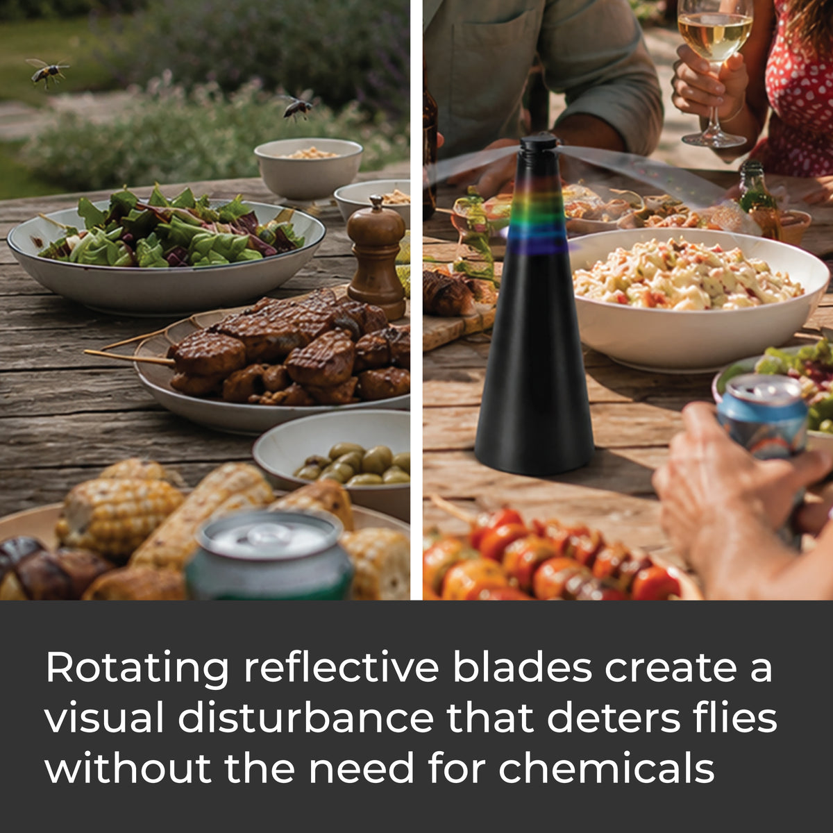 Fly Repellent Table Fans Set of 2 Battery Powered Fly Deterrent for BBQs & Outdoor Dining